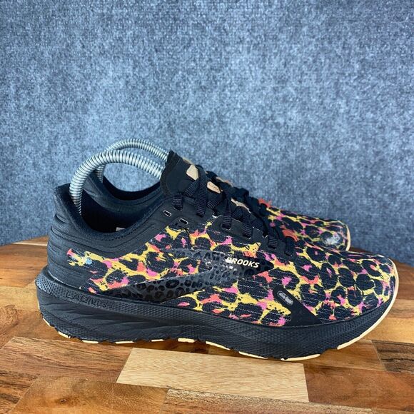 Brooks Shoes - Brooks Launch 9 Womens Size 7.5 Running Shoes Leopard Orange Athletic Sneakers